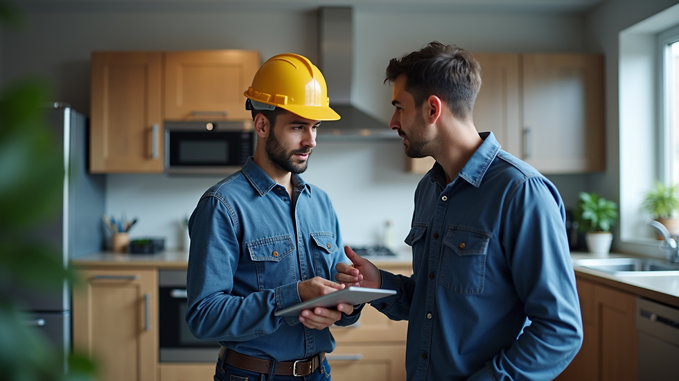 Close-up view of a satisfied customer discussing plumbing solutions