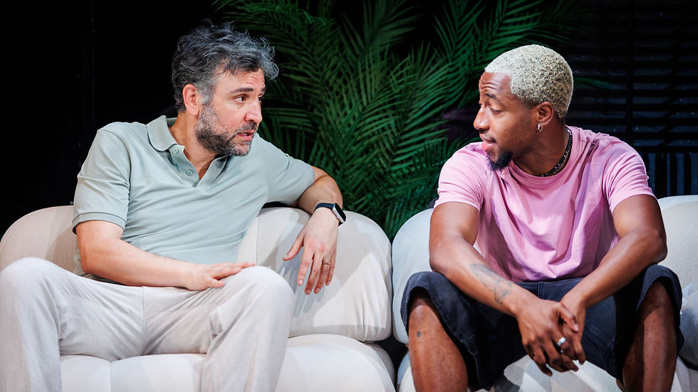 Josh Radnor and Khalil Madovi in Hit Machine at Soho Theatre (Bautista Araya)
