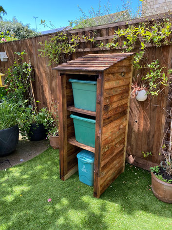 3 x recycling box / caddy storage shed