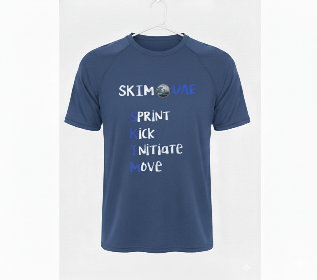 YALLA SKIM: The Official SKIM UAE Tech Rider Tee - Royal Blue