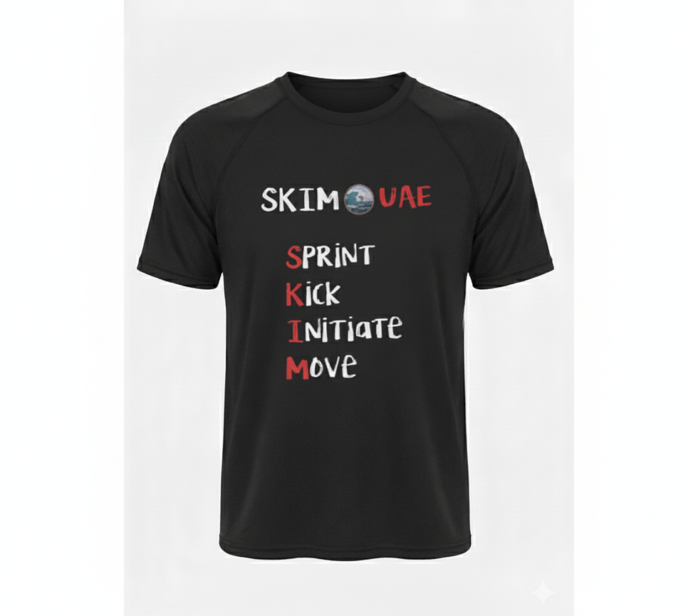YALLA SKIM: The Official SKIM UAE Tech Rider Tee - Black Kids
