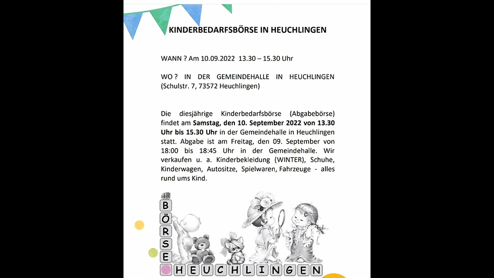 Heuchlingen Kinderbedarfsbörse