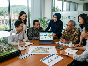 Software akuntansi untuk developer perumahan membantu tim properti meninjau laporan keuangan proyek