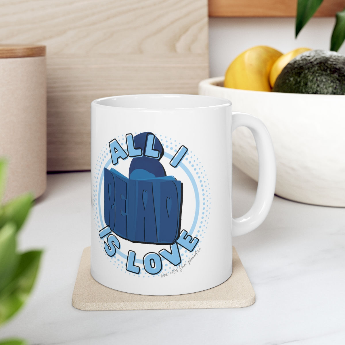 All I Read Is Love Blueberry Ceramic Mug 11oz
