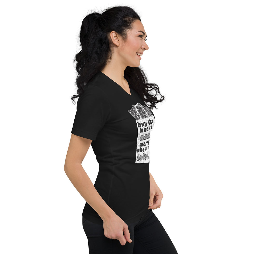 Thumbnail: buy the books now worry about it later Short Sleeve V-Neck T-Shirt