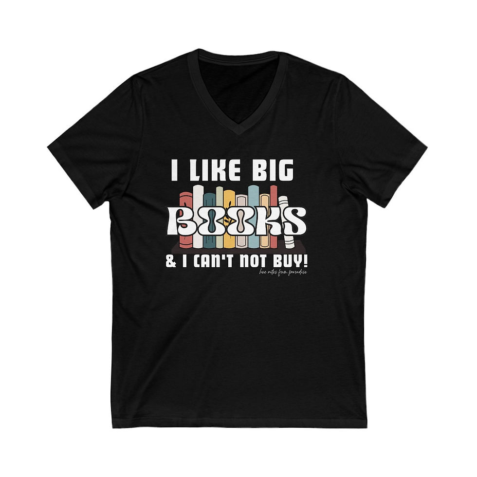 I Like Big Books Unisex Jersey Short Sleeve V-Neck Tee