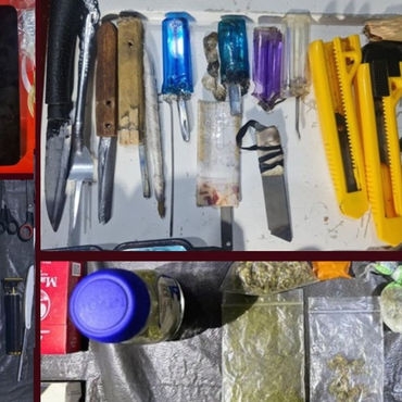 Aseguran celulares, droga y armas hechizas durante revisiones en Ceresos