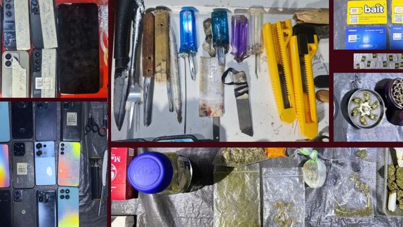 Aseguran celulares, droga y armas hechizas durante revisiones en Ceresos