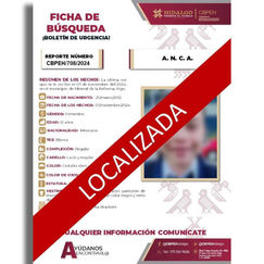 Hallan a menor desaparecida en Mineral de la Reforma