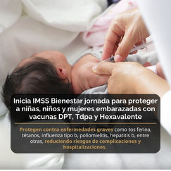 IMSS Bienestar invita a vacunar a menores de 5 años y embarazadas