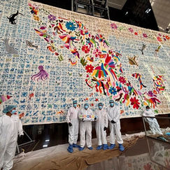 Exhiben el Tenango más grande del mundo en Congreso de Hidalgo