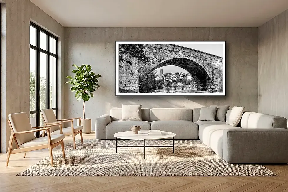 Miniature : Fribourg Le Pont du Milieu en Noir et Blanc