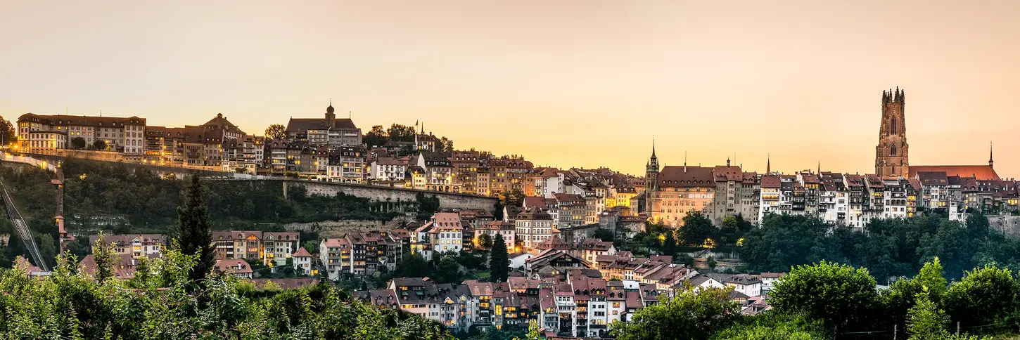 Panorama de la ville de Fribourg, Suisse