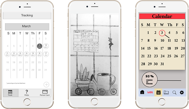 wireframes of simple app, plant app, and detective app