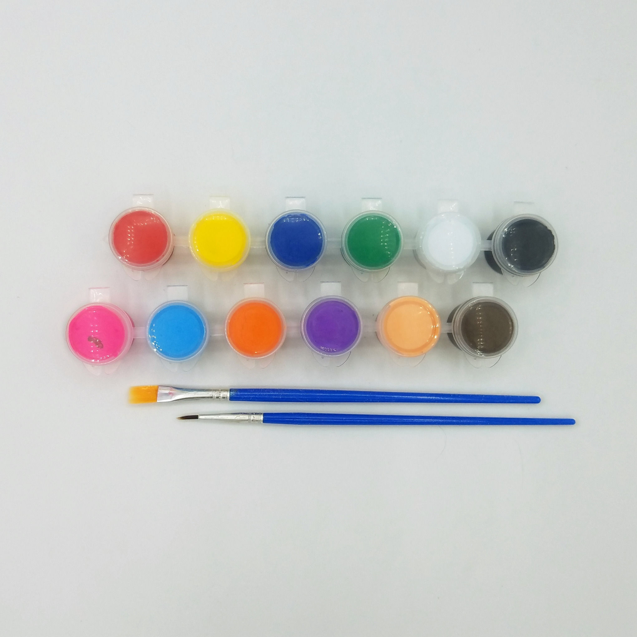 5ML Acrylic Paint Set- 12 Colors with Flat and Detail Brush