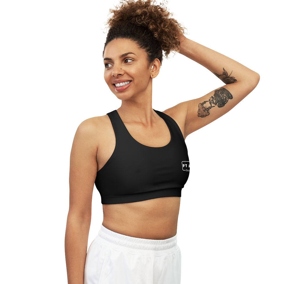 Miniature : Soutien-gorge de Sport Sans Couture Noir (AOP)