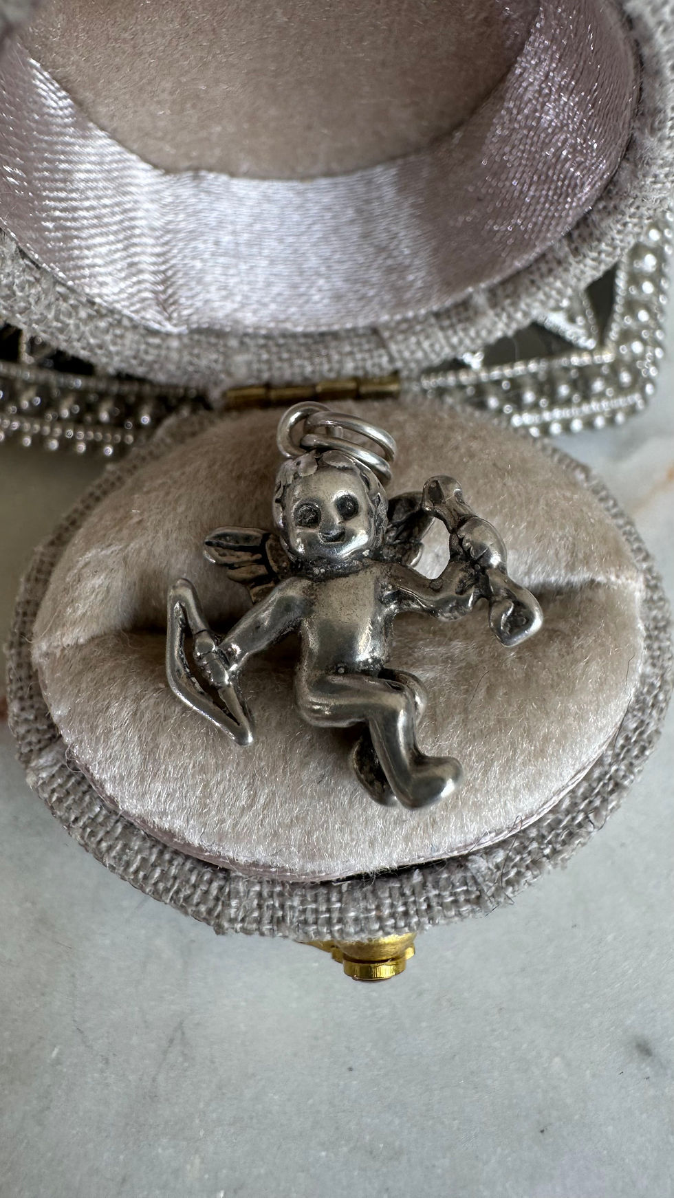 Vintage Silver Cupid Charm