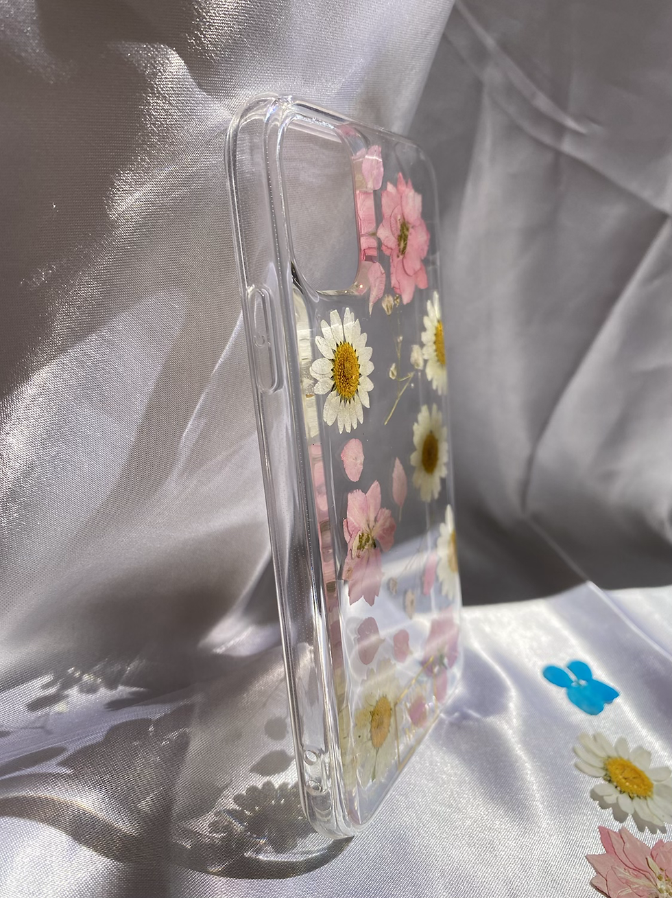 Miniature : DAISY | coque de téléphone en fleurs séchées roses et marguerites