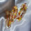 Miniature : Barrettes à cheveux champêtre - pétales de fleurs séchées et or gold - Lot de 2