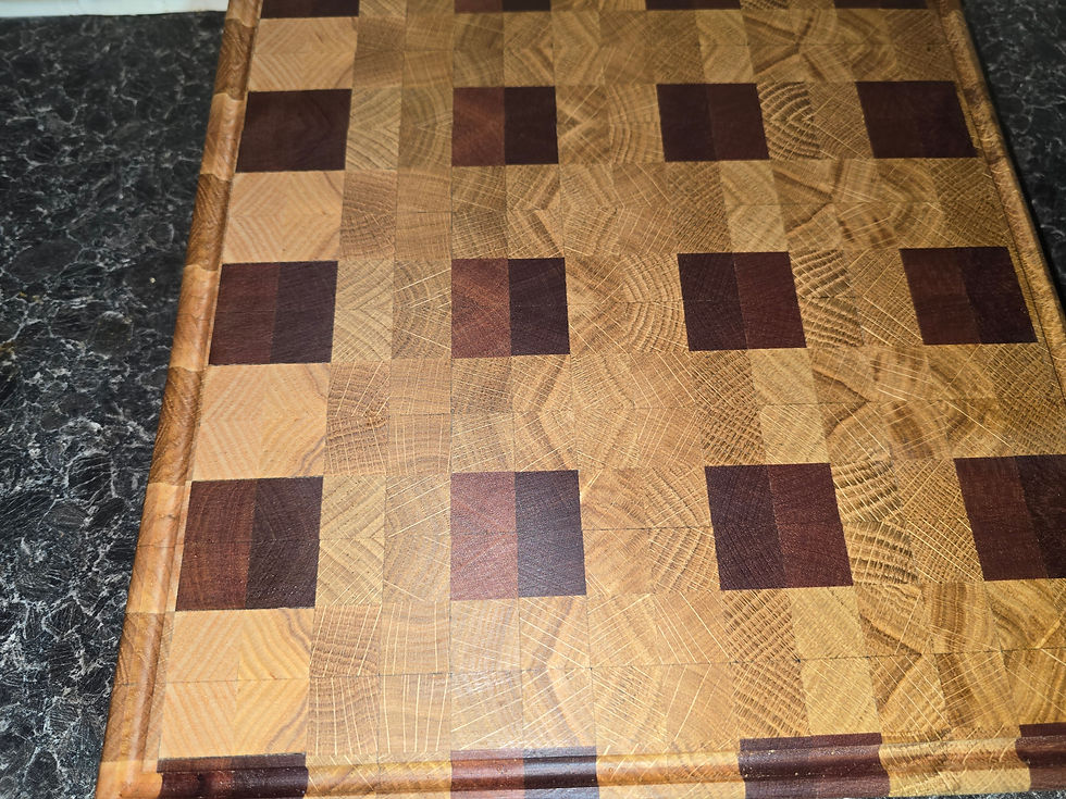 Thumbnail: Wooden squares in wooden squares chopping board