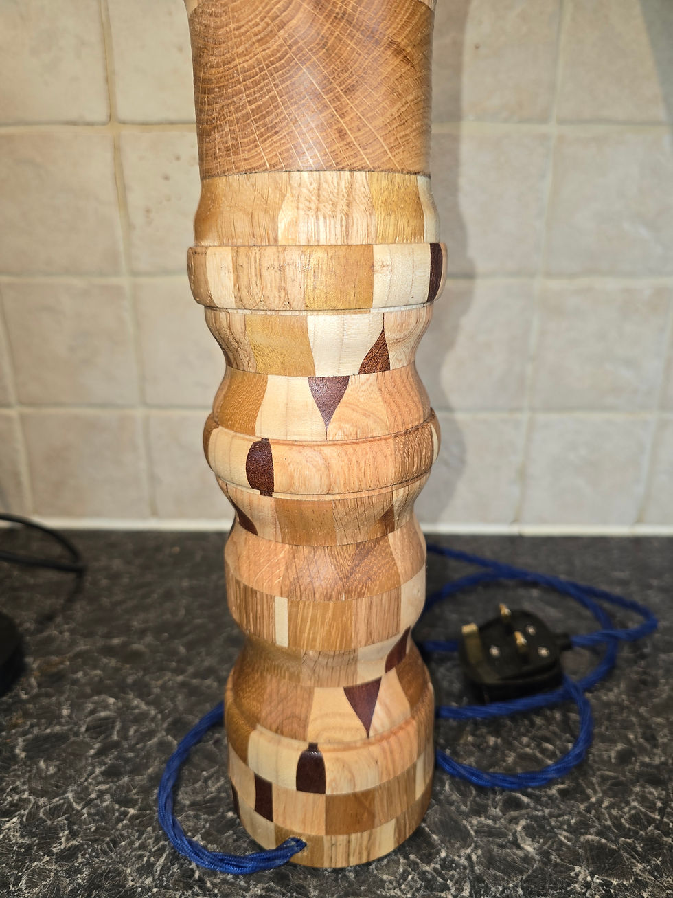 Thumbnail: Multiple woods spiral pattern lamp