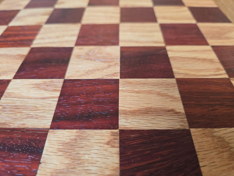 Thumbnail: Oak & red sandalwood chequer pattern chopping board