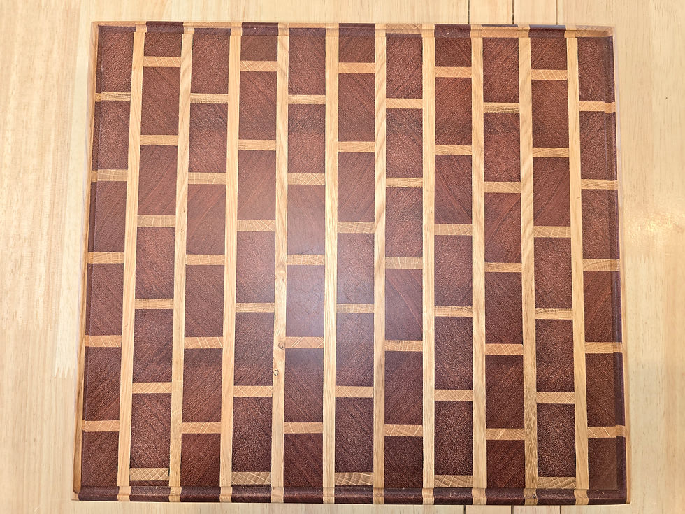 Thumbnail: Giraffe brick pattern teak and ash chopping board