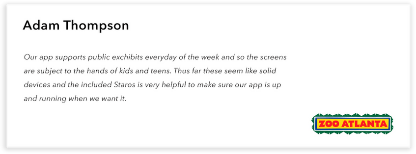 customer testimonial touchscreen computer monitors