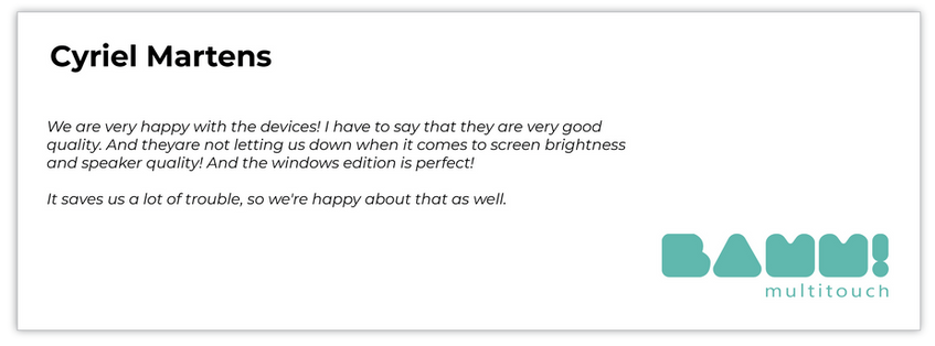 customer testimonial