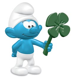 Schleich-Smurf with Clover Leaf