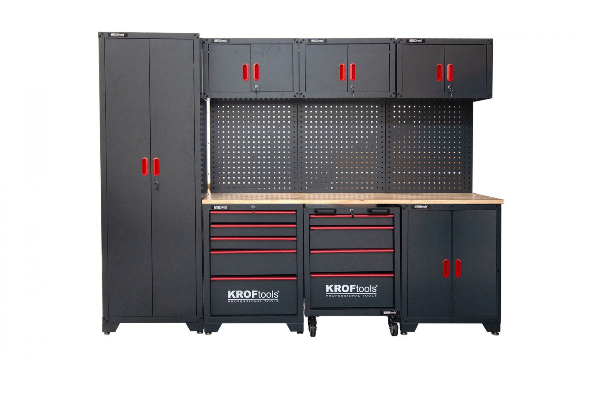 Conjunto Armários de Trabalho com Suportes de Parede 8881 kroftools