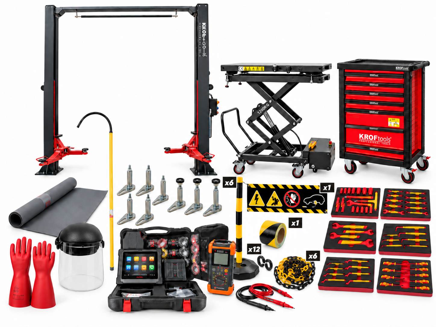 Conjunto de Equipamentos + Ferramenta para Carros Elétricos