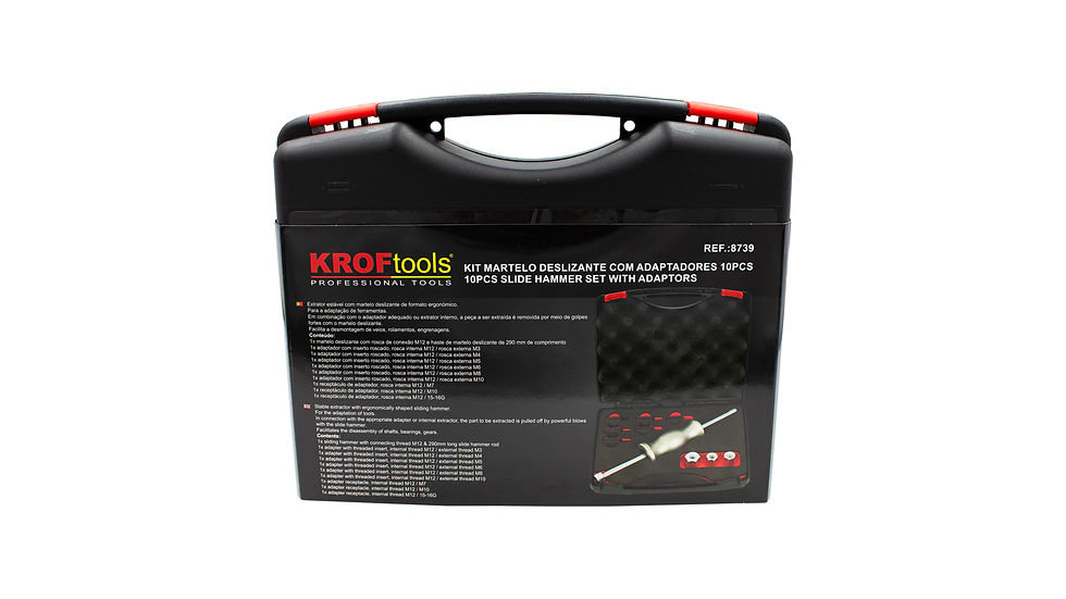 Miniatura: Kit de Martelos Deslizantes com Adaptadores 10 Peças 8739 Kroftools