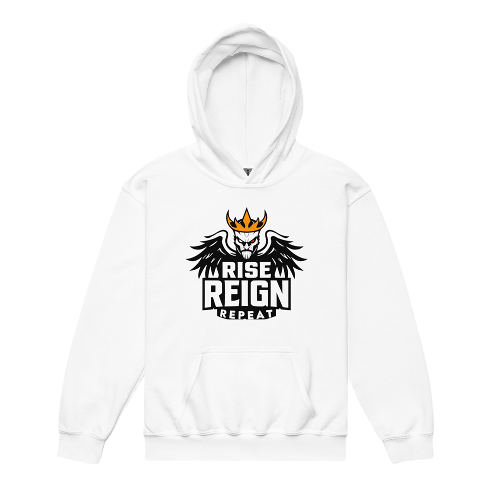 Kids Dynasty King Rise Reign Repeat Hoodie White