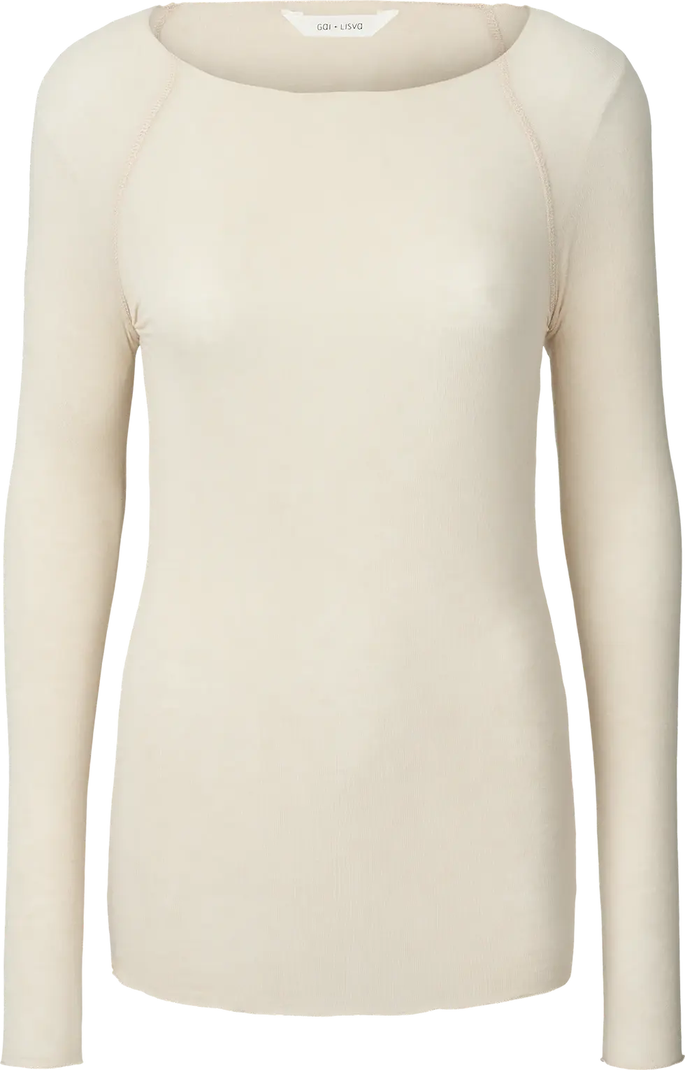 Miniaturebillede: Amalie top  i uld blanding m. rå kanter Off White - Gai + Lisv