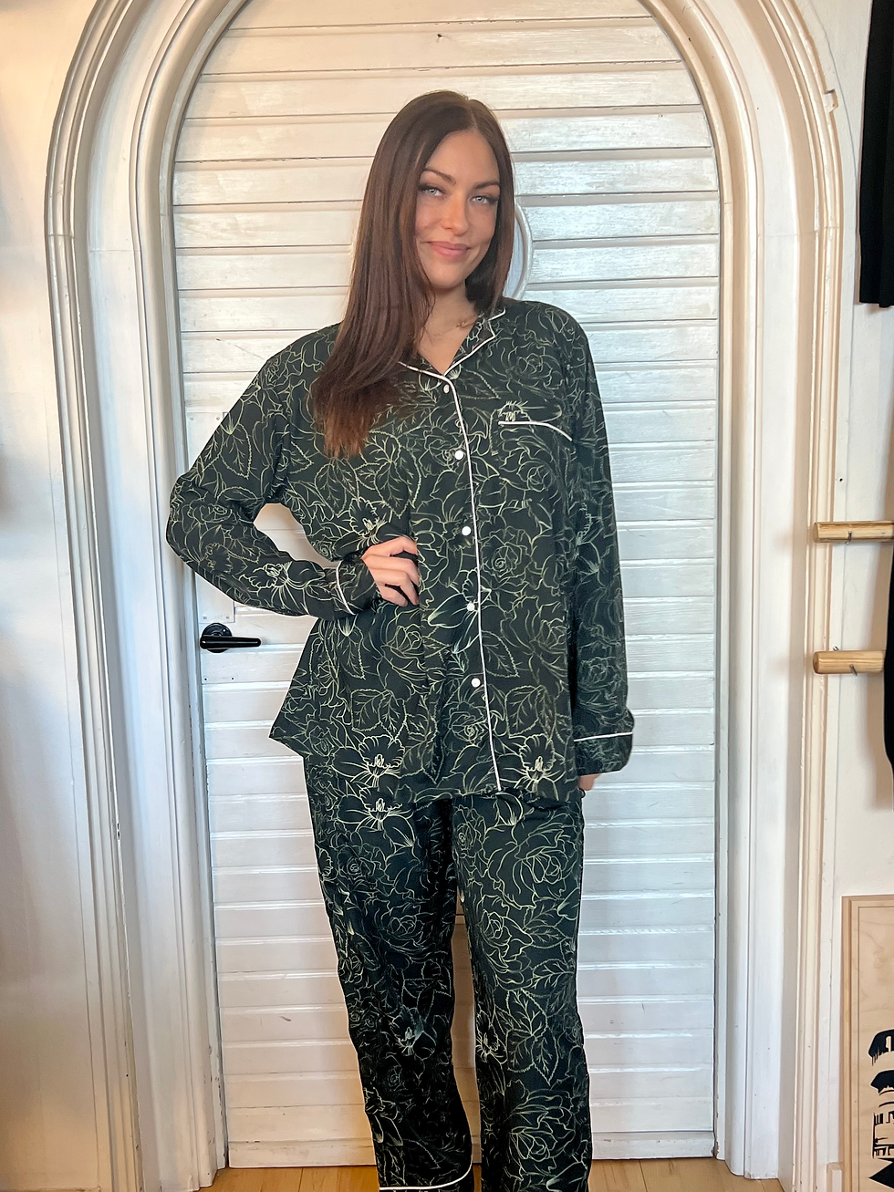 Miniaturebillede: STILLMIND Pyjamas sæt i silkeblanding - Greenie