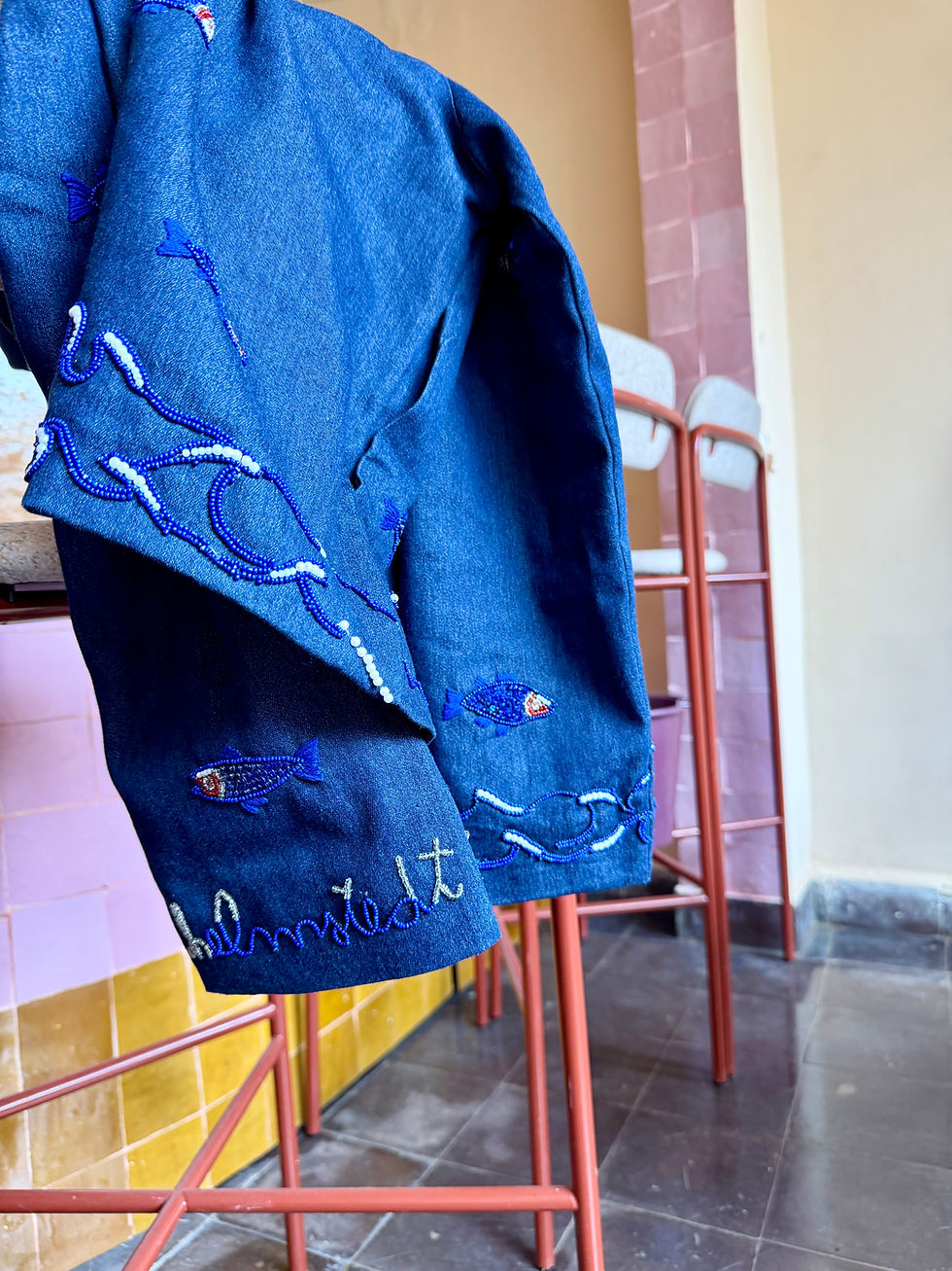 Miniaturebillede: Fiske jakken 🐟 Helmsted x STILLMIND  blue - Stillmind jacket 