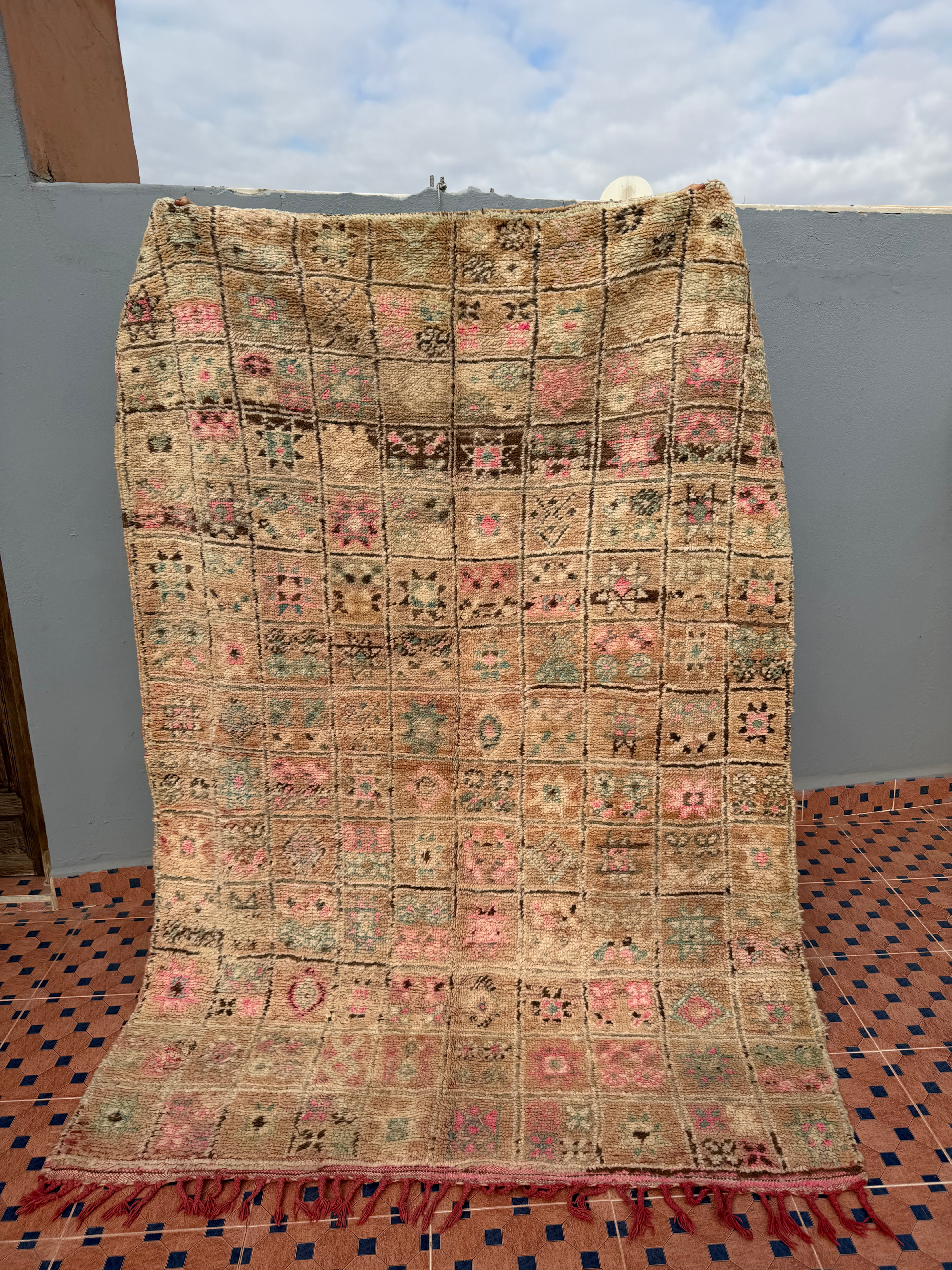 Berber tæppe pink square 160x230