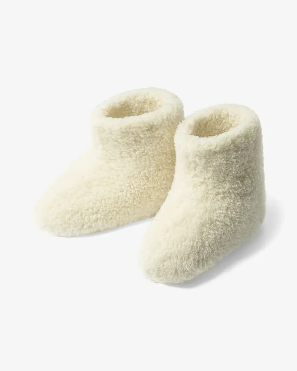 Uldhjemmesko, Hvid (Høj model) - The Cozy Sheep