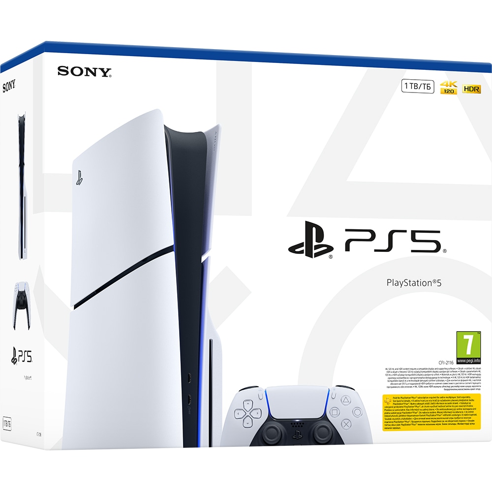 Sony PlayStation 5 Slim Disc 1TB official retail box photograph
