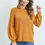 Thumbnail: Puff Sleeved Boat Neck Two Toned Brushed Hacci Top