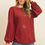 Thumbnail: Puff Sleeved Boat Neck Two Toned Brushed Hacci Top
