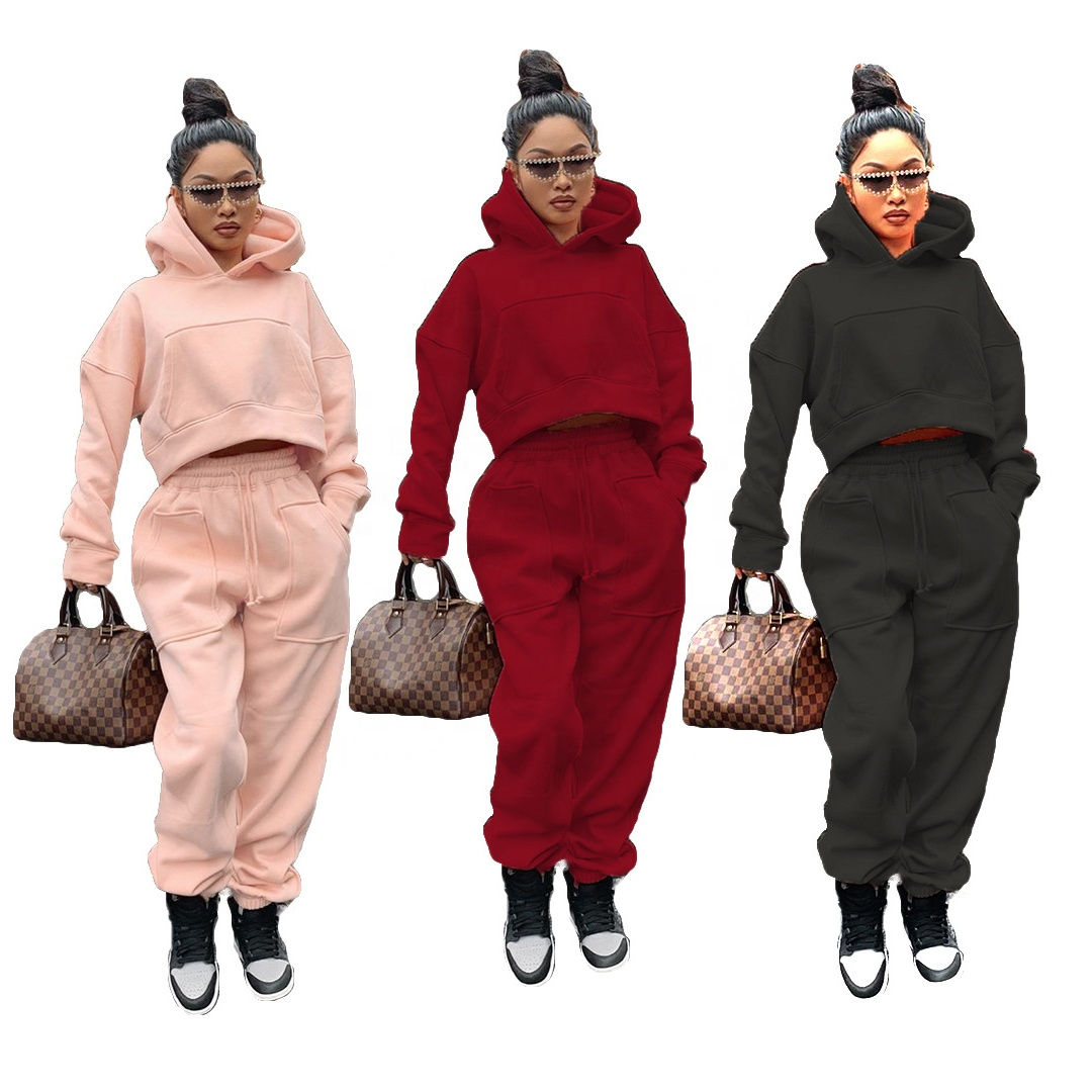 S - 3XL INS Fashion Winter Hoodies Two Piece Tracksuit Casual