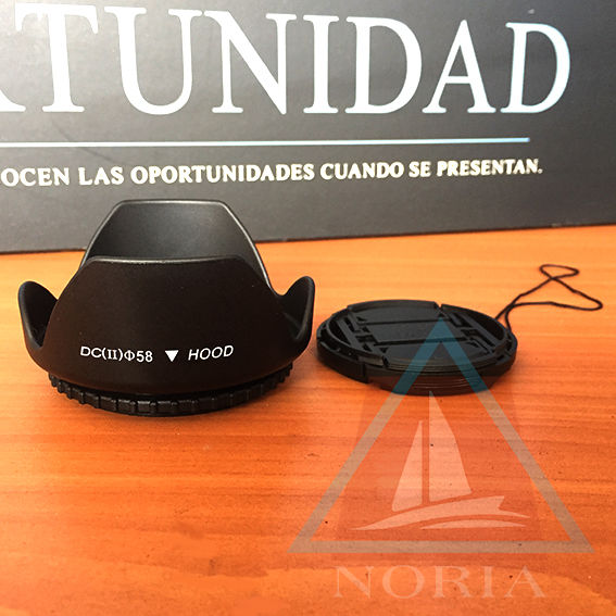 Miniatura: Parasol 58mm + tapa de lente 58mm