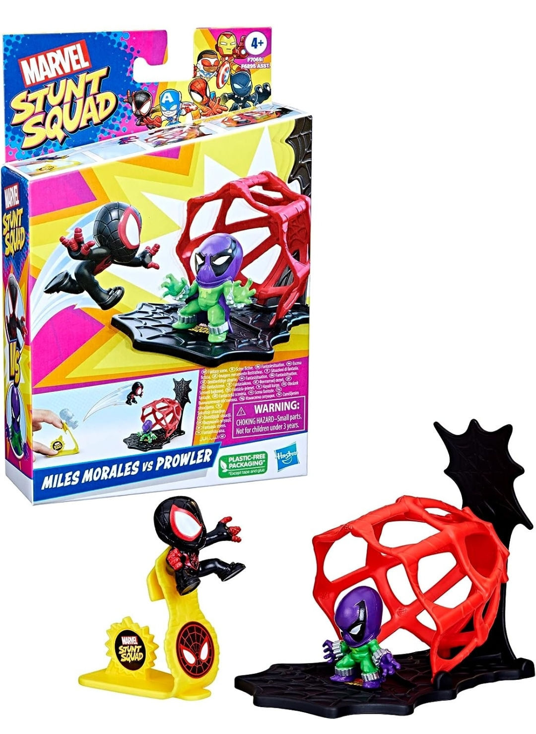 Marvel Stunt Squad Miles Morales vs. Prowler Playset, 1.5-Inch Super Hero Action