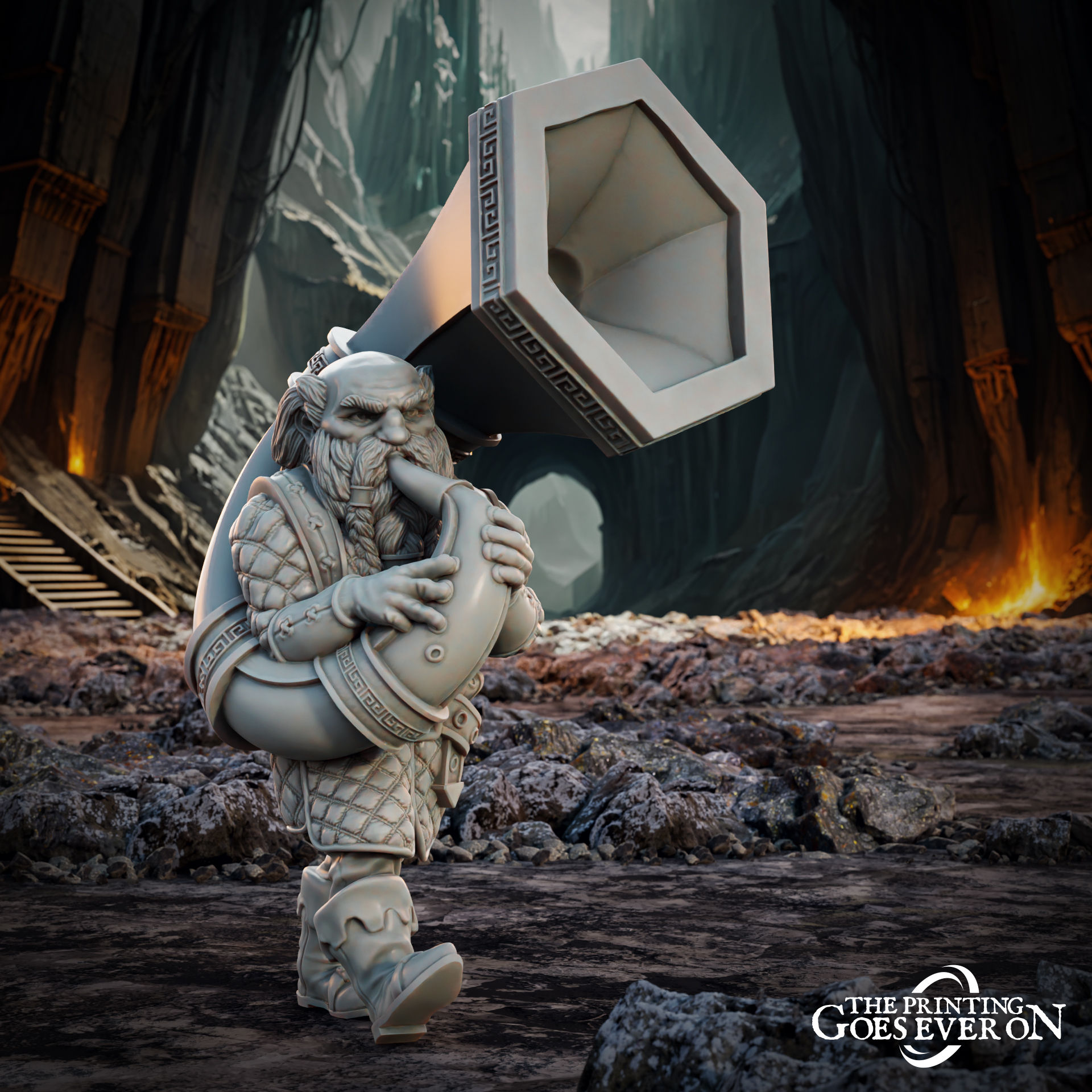 Dwarven Hornblower Musician