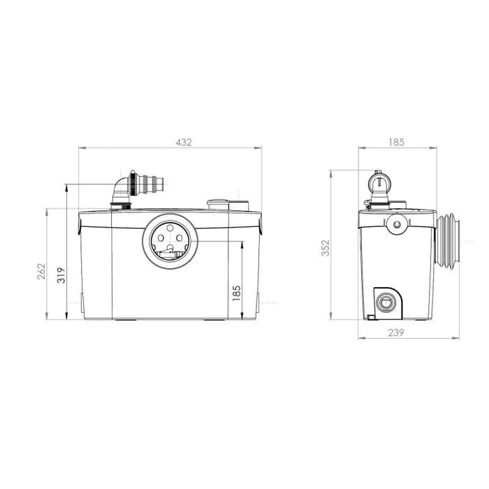 Miniature : Schema Broyeur WC adaptable SANIPRO XR UP