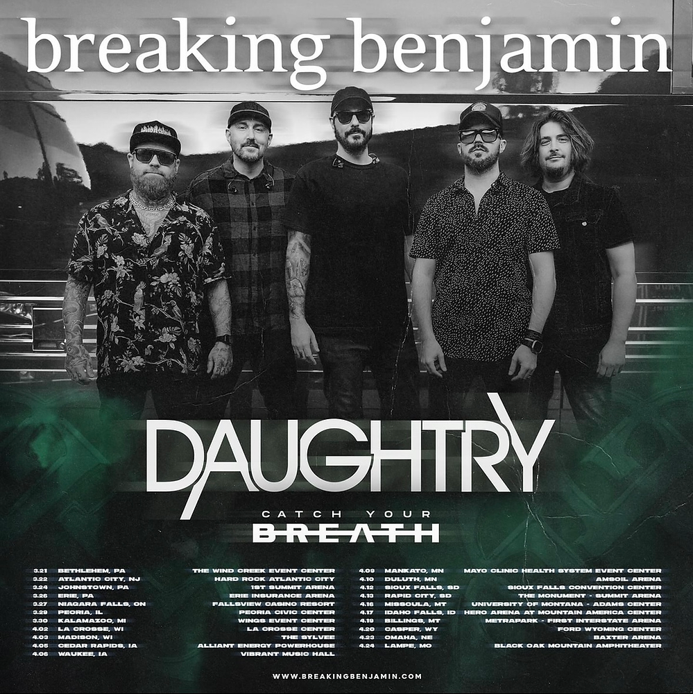 Breaking Benjamin Announce Spring Tour with Daughtry and Catch Your Breath