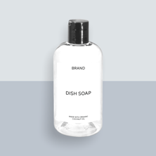 8oz Private Label Dish Soap (Clear Plastic Bottle with Disc Top)