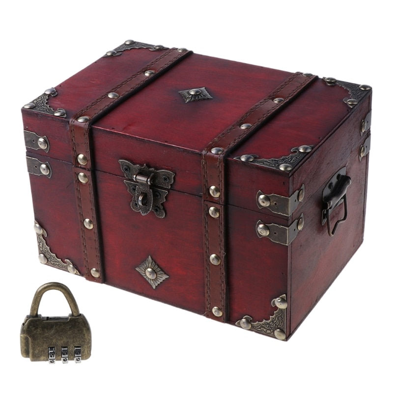 Miniature : Coffre au Trésor Rétro avec Serrure - Style Antique
